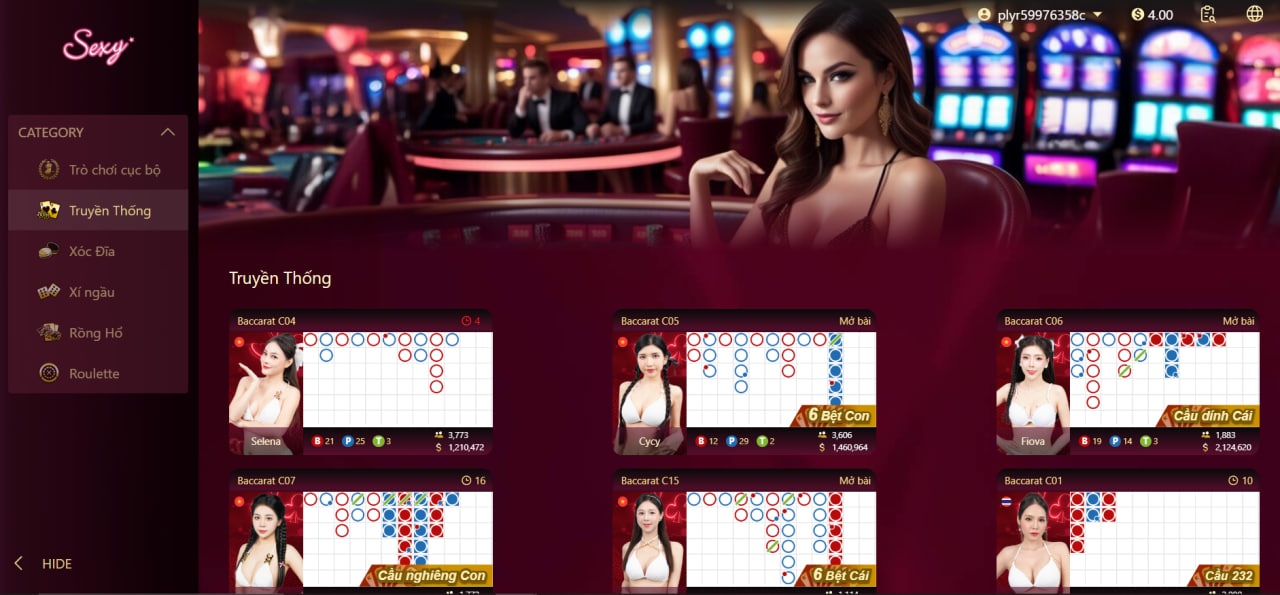 AE Sexy Casino – Đỉnh cao giải trí với Dealer quyến rũ 3 Sảnh Ae Sexy Casino với trò Baccarat được nhiều ngươi yêu thích
