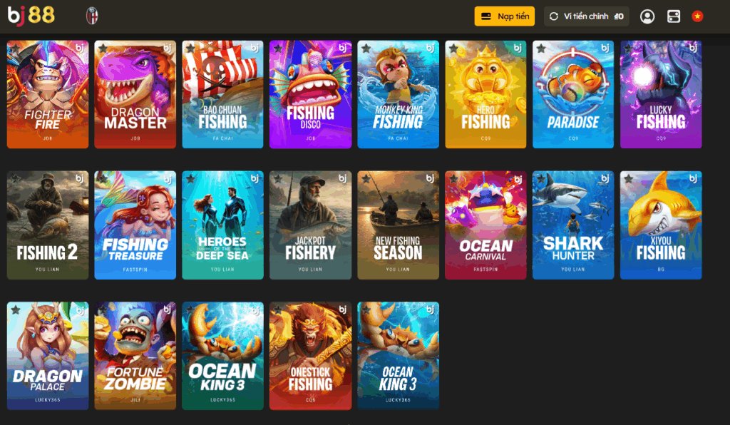 Bắn cá H5 - Trải nghiệm game bắn cá đổi thưởng tại BJ88 2 Sảnh bắn cá đổi thưởng BJ88
