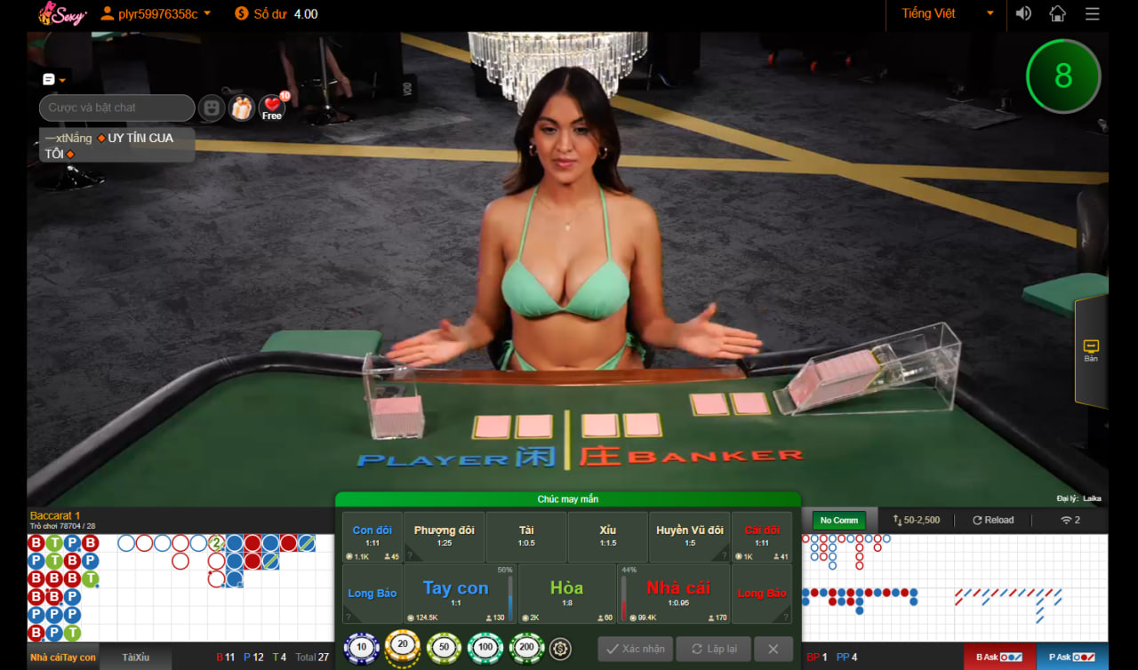 AE Sexy Casino – Đỉnh cao giải trí với Dealer quyến rũ 2 Sảnh Ae Sexy Casino nổi bật với các bàn chơi có các bạn Dealer mặc Bikini 2 mảnh mát mẻ